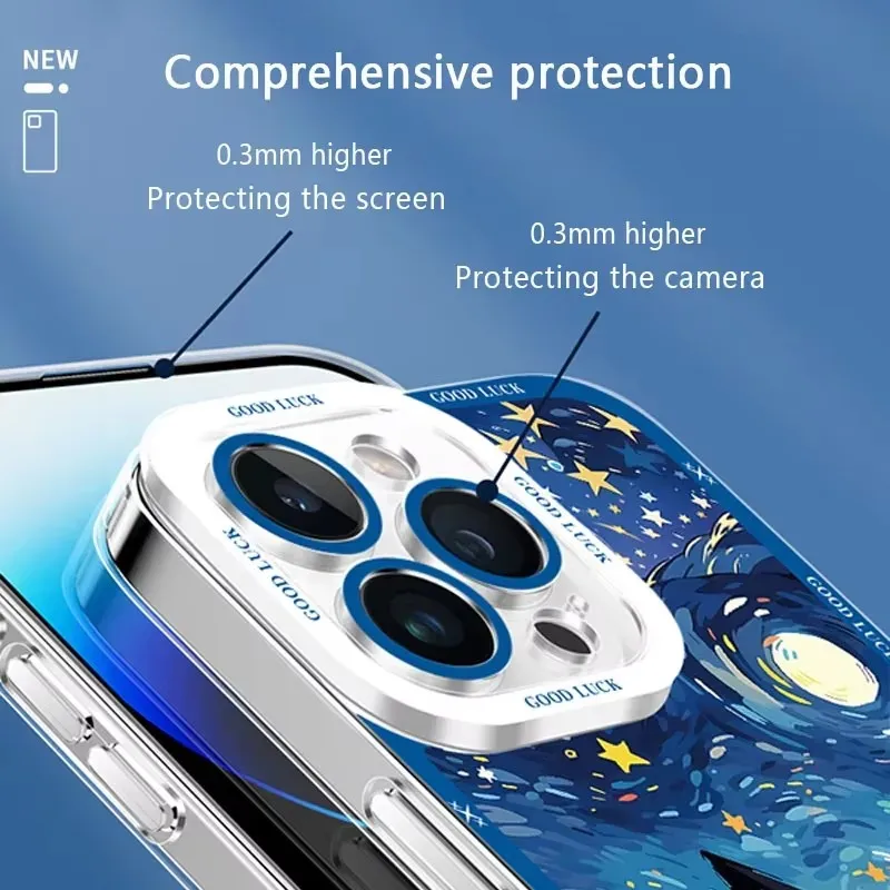 Чехол для Xiaomi 14T 13T 12T 11T 10T 14 13 12 11 Lite 5G NE POCO F6 X6 Pro X3 NFC X5 X4 GT F3 F4 F5 M6 Starry Sky Black Cat Clear