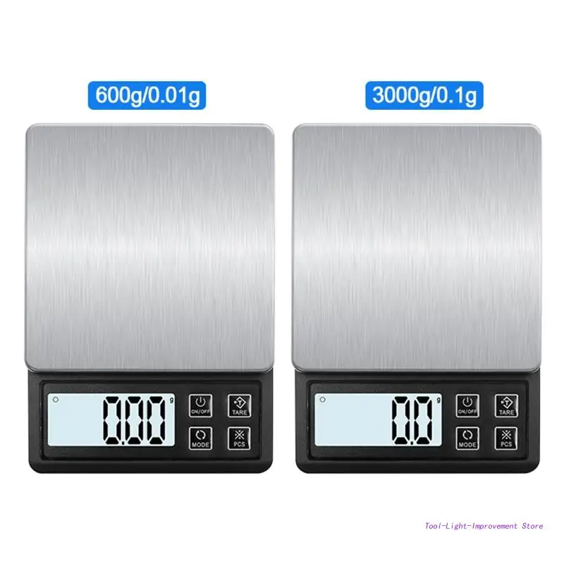 

Food Scale with 5 Units USB Rechargeable Metal Weighing Platform Digital Scale