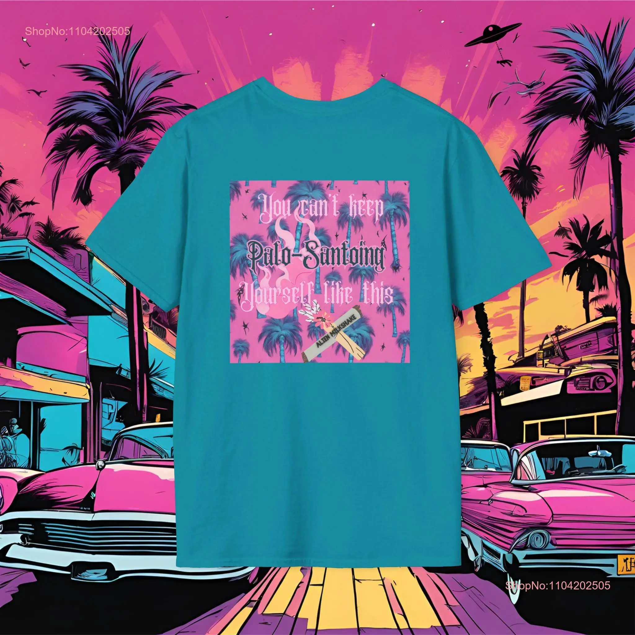 Self Inflicted You can't keep Palo Sanding Yourself Like This Women's Softstyle T Shirt in green with pink front and