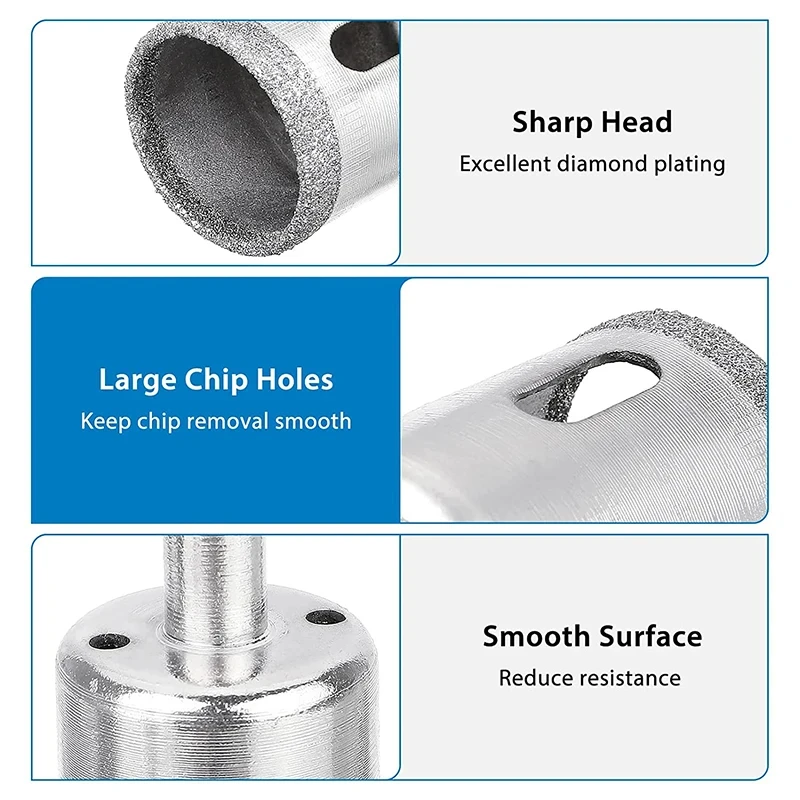 Набор сверл для плитки с никелированным покрытием набор из 10 насадок сверления