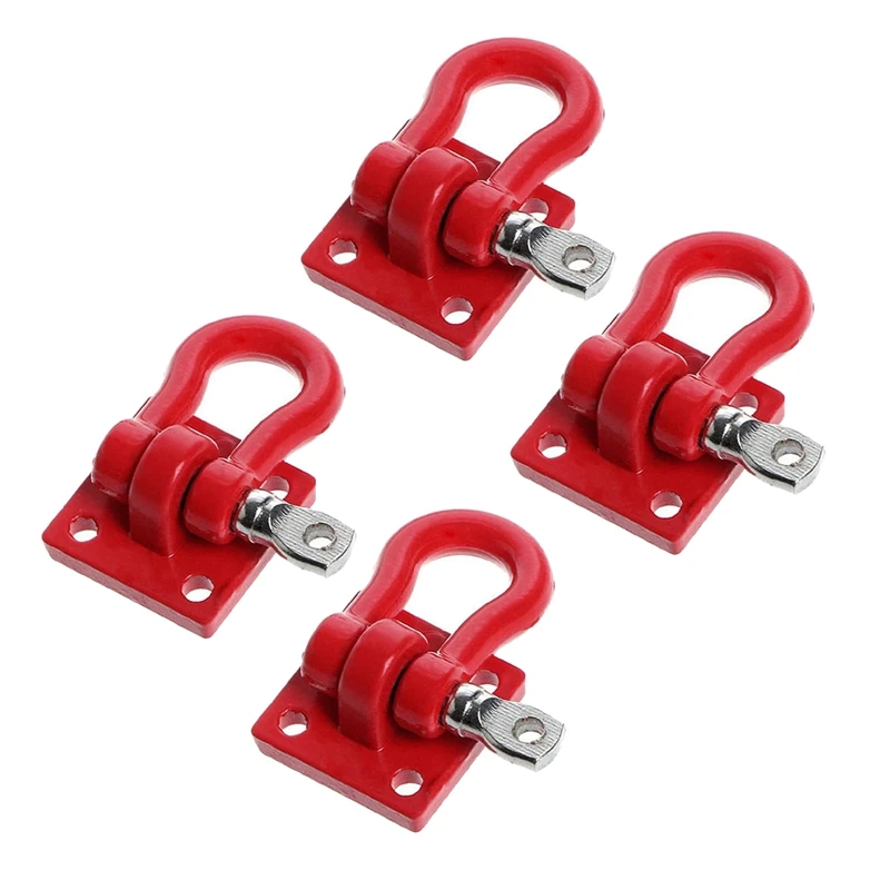 

2X Металлический прицеп для скалолазания, крючок с пряжкой, для радиоуправляемого гусеничного грузовика масштаба 1/10, D90 SCX10, красного цвета