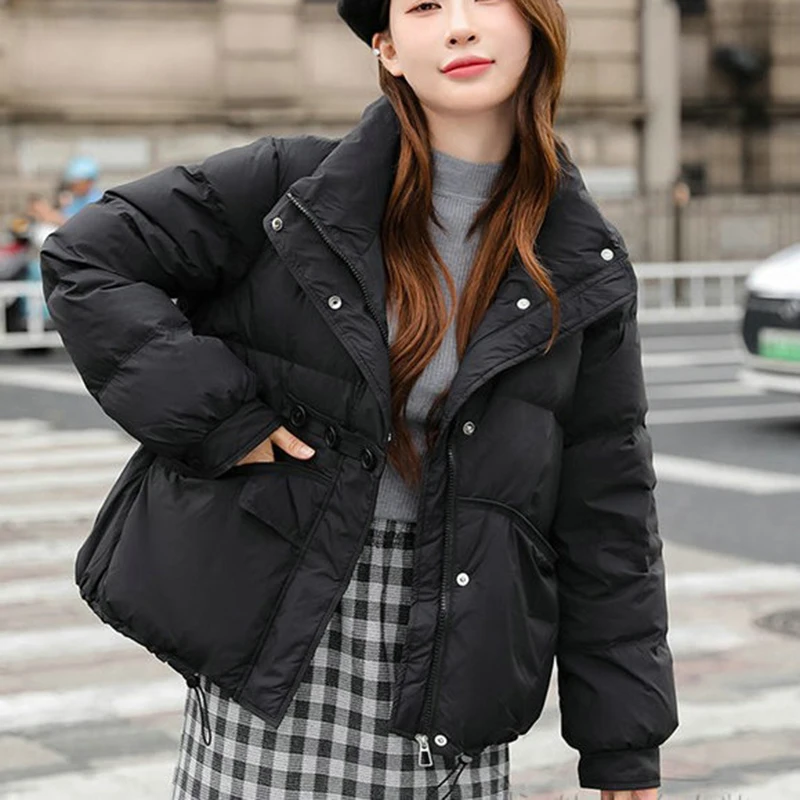 Зимнее пальто женское утолщенное свободное теплое короткие пуховики с