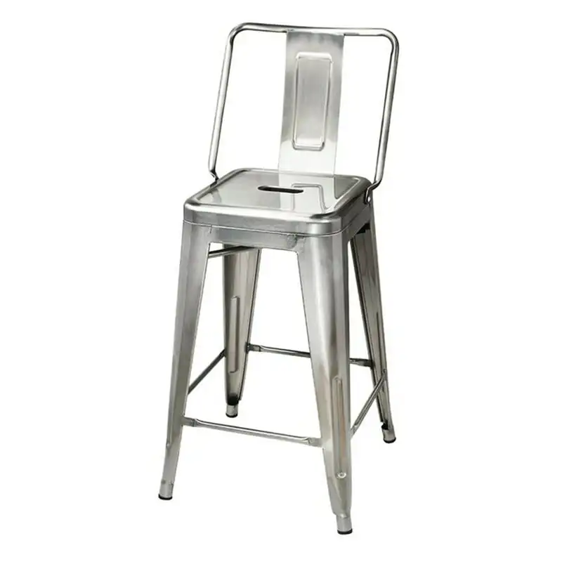 

Group 24 Inch Counter Height Middle Back Metal Stool, Gunmetal