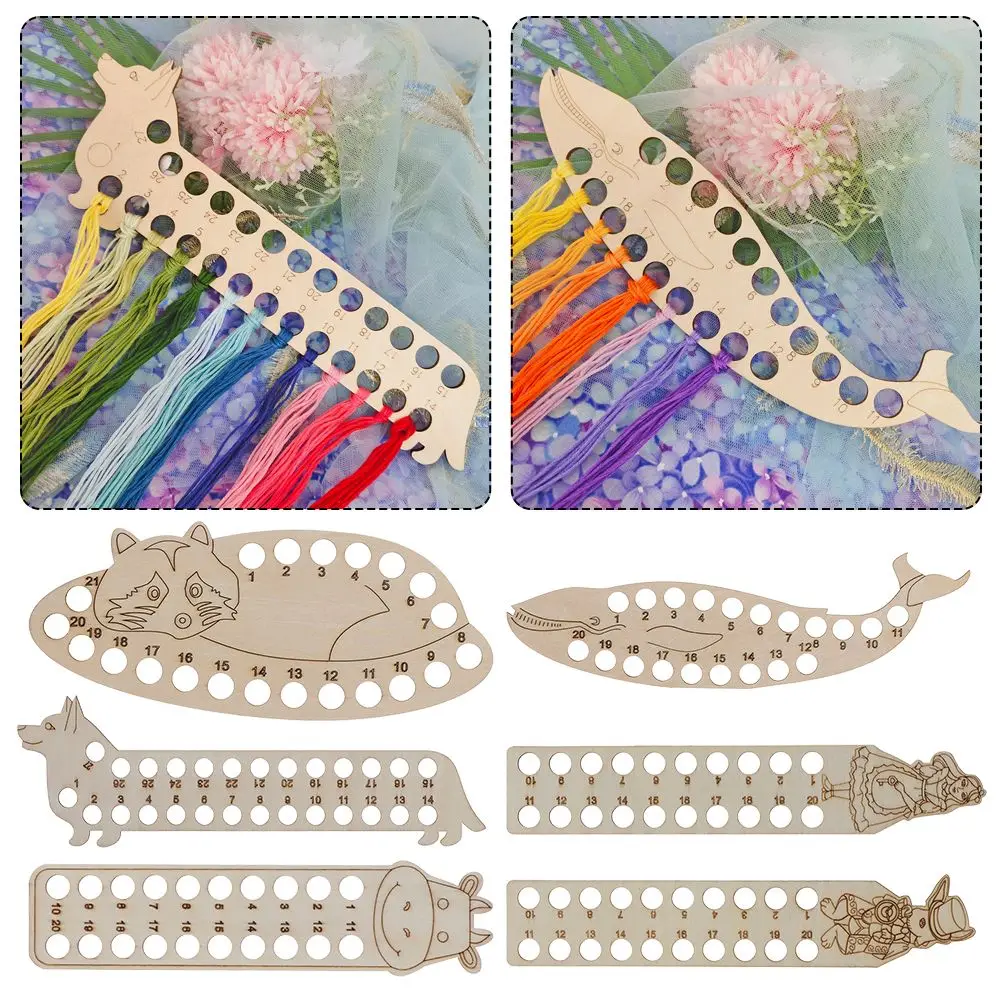 

DIY Crafts Needle Arts Sewing Accessories Wood Cross Stitch Embroidery Floss Organizer Storage Tools Thread Holder