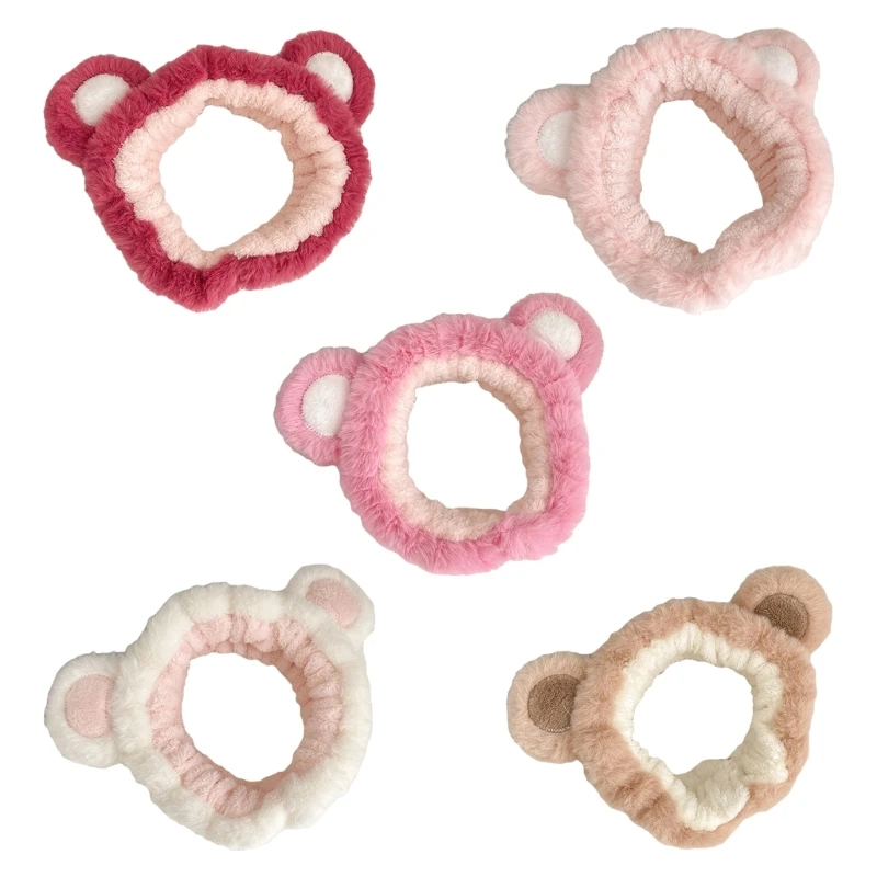 

Головная повязка в форме медведя для спа, ободок для волос в форме уха, Женская повязка на голову для макияжа, мягкие головки, повязки для душ...