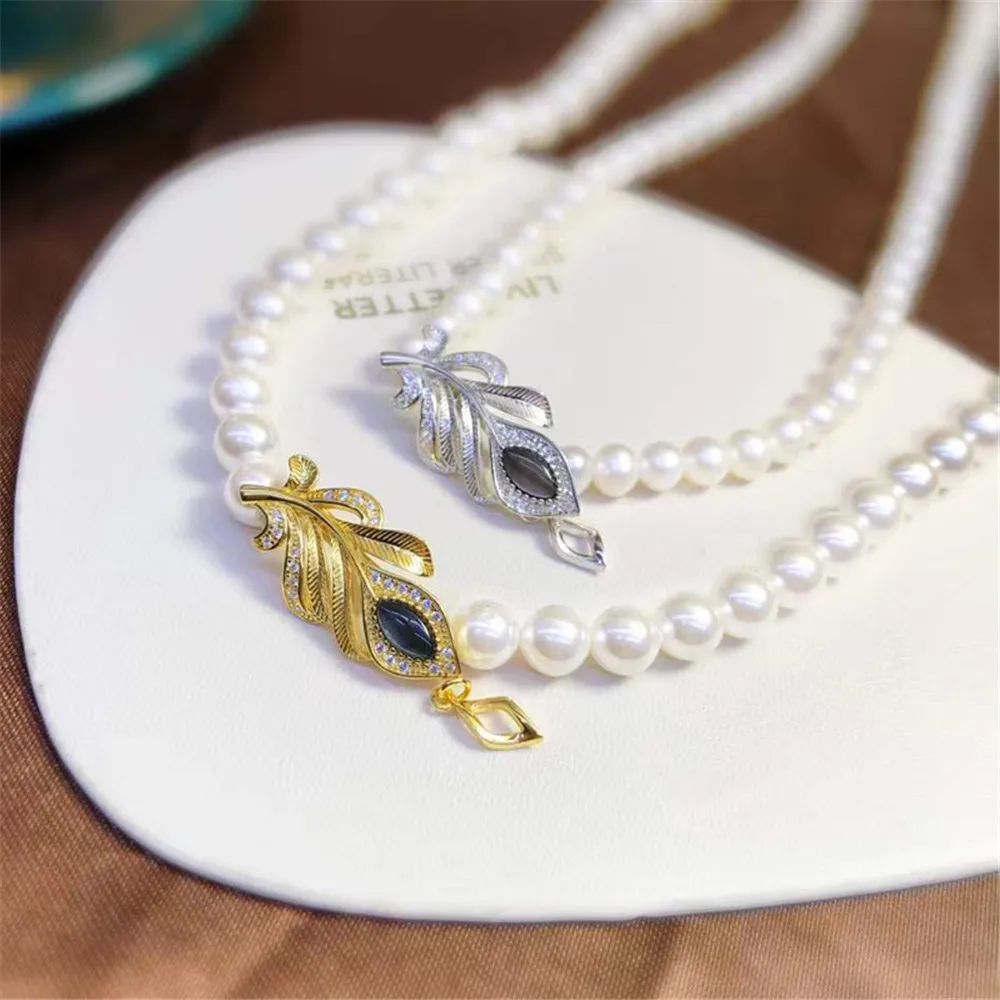 

Застежка из серебра 925 пробы с фианитом, фурнитура «сделай сам» для изготовления бижутерии, аксессуары для серебра/золота, металлические застежки