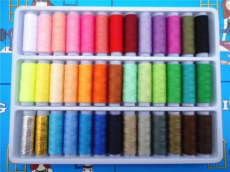 

24/39 Color Sewing Thread 100% Polyester Yarn Sewing Thread Roll Machine Hand Embroidery 200 Yard Each Spool For Home Sewing Kit
