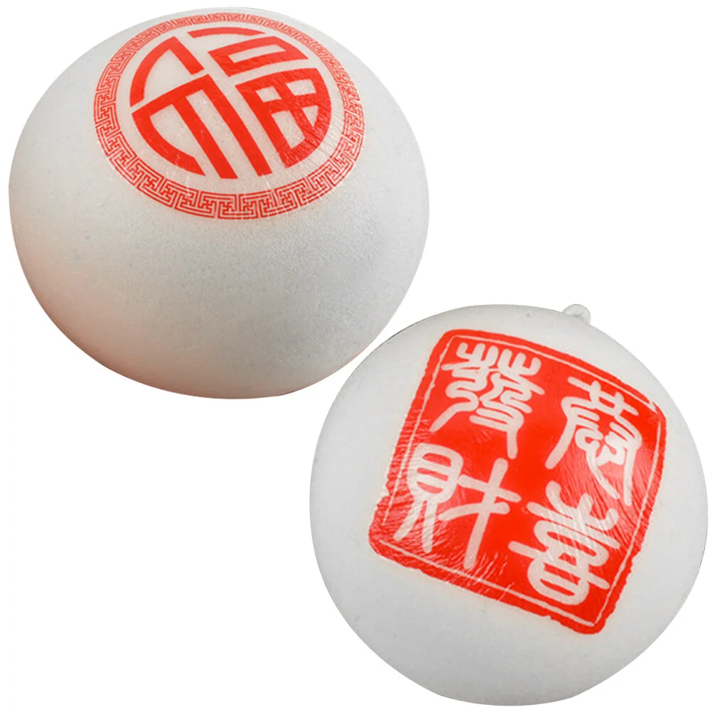 

2 Pcs Fu Character Party Tricky Props Reliever Simulated Steamed Bun Pendants Toys Funny