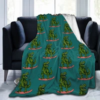 dinosaur green throw blanket for couch bed sofa 50x40 fleece blanket super soft flannel blanket for kids teens adults