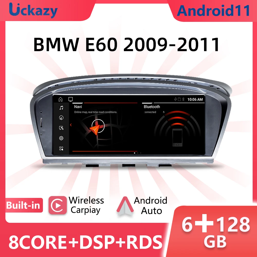 Автомагнитола Uckazy, Android 11, для BMW серии 5/3, E60, E61, E62, E63, E90, E91, мультимедийный экран, GPS-навигация, основное устройство Carplay