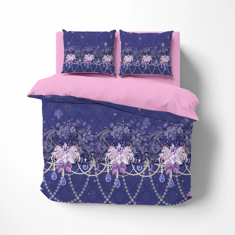 

3d HD Bedding set Linens euro luxury twin queen king single bed linen Quilt/Duvet cover set 2bedrooms flower Bed set for purple