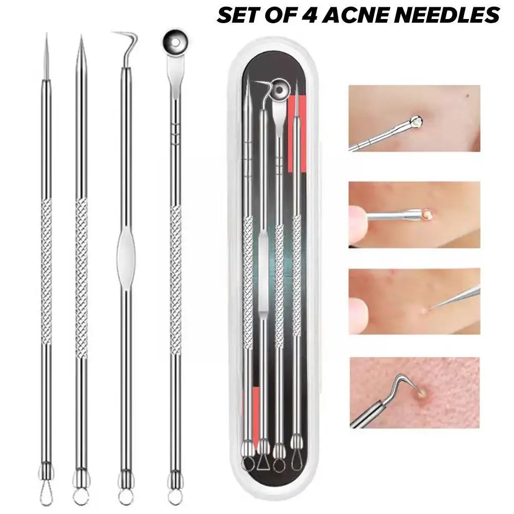 

Acne Blackhead Comedone Black Spot Pimple Blemish Remover Women 4 Beauty Acne Care Pore Skin Needle PCS Treatment Hook Clea I2E2