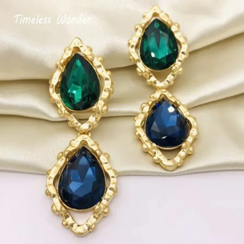 Женские серьги-клипсы с кристаллами в стиле панк