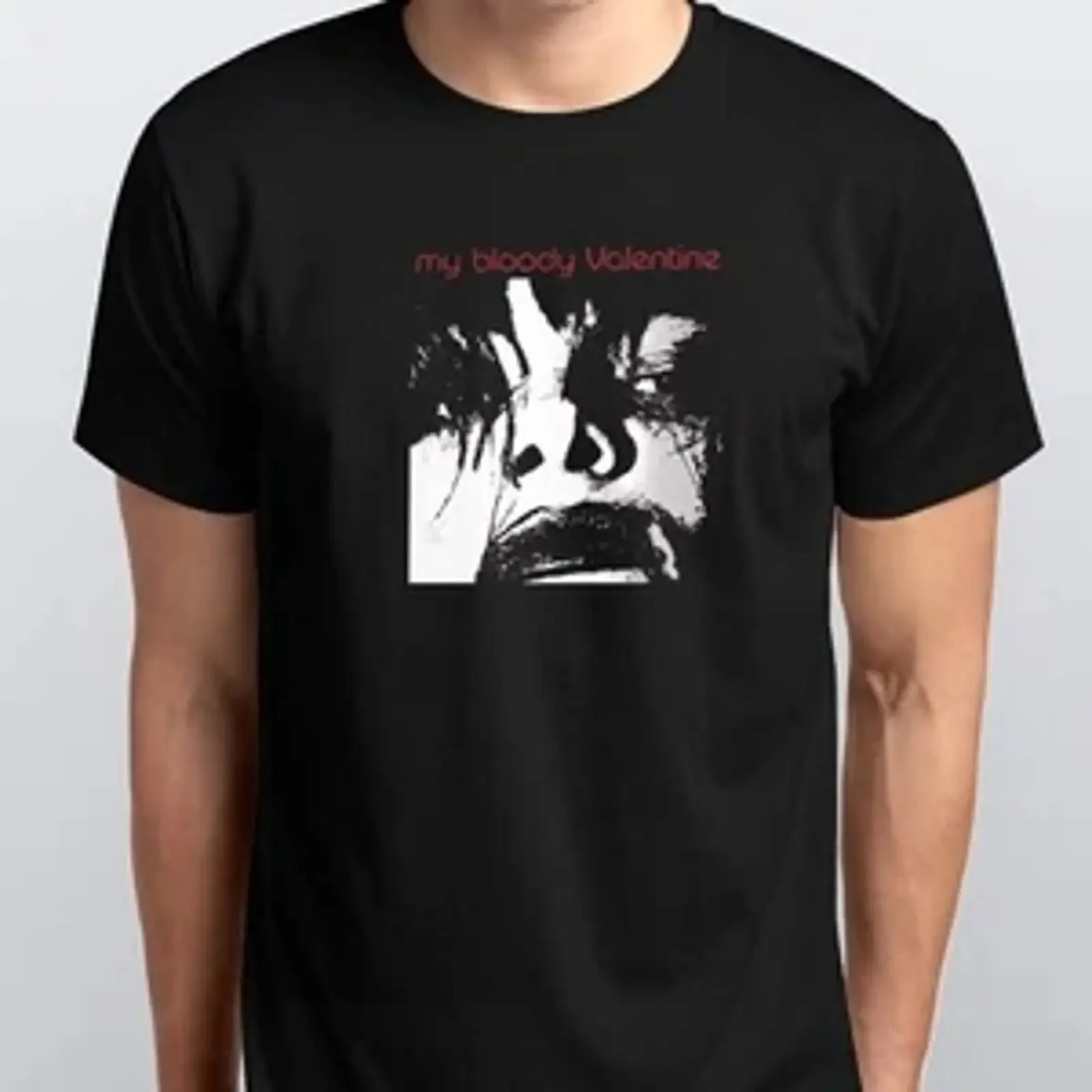 Фото Футболка MY BLOODY VALENTINE SML XL XXL, 3-4 цвета, черная, винтажная, с эффектом потертости, дизайнерская одежда, стильная, удобная, повседневная. №1