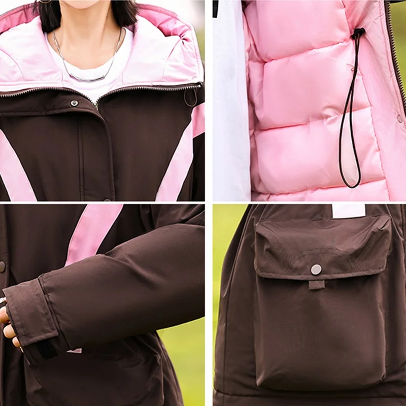 Пуховик-карго одежда на хлопковой подкладке зимняя для девочек новинка 2024