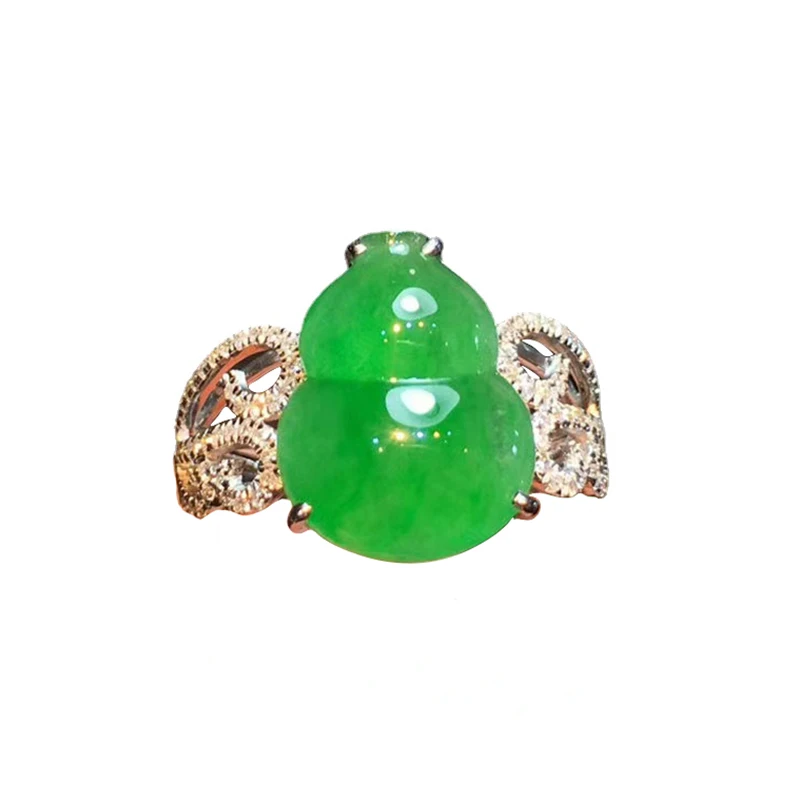 Оригинальный дизайн широкие кольца для женщин hetian chrysoprase diamond gourd очаровательные