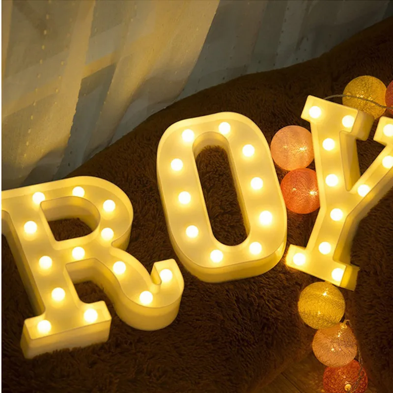 

LED Luminous Letter Light Alphabet Light Number Lamp for Christmas Wedding Birthday Wall Decoration Night Light Home Accessories