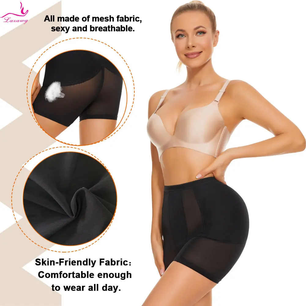 LAZAWG Women Butt Lifting Panties with Removable Pads Hip Enhancer ShortsTummy Control Slimming Panty Shapewear Sexy