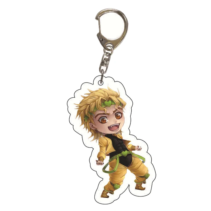 

Anime JoJo's Bizarre Adventure Keychains Acrylic Commic Kujo Jotaro Figure Key Chain Ring Jewelry Bag Pendants Child Fans Gift
