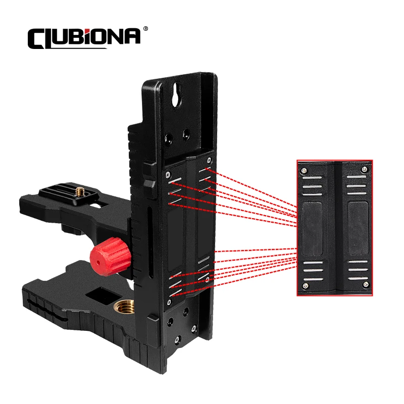 Clubiona Forte Ímã Ajustável Suporte de Nível a Laser L-bracket Suporte Fixado na Parede Suporte de Nivelamento Suporte Cabide para Uso Universal Níveis de laser
