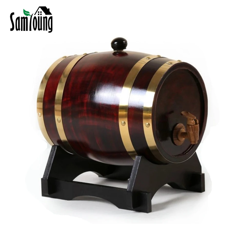 

Homebrew Wooden Wine Barrel Pine Beer Brewing Equipment Red Wine Beer Keg Tap Dispenser Rum Pot Whisky Wine DIY 1.5/3L Bar Tool