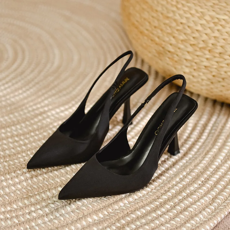 

Stiletto High-heeled Bright Shoes Women's 2022 Summer New Pointed Toe French Banquet Mules Sandals Women Heels Women