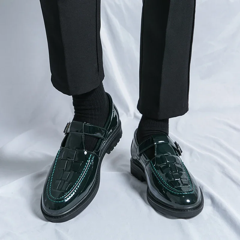 Модельер Стиль Мужская кожаная обувь Удобная легкая мужская уличная для свадьбы