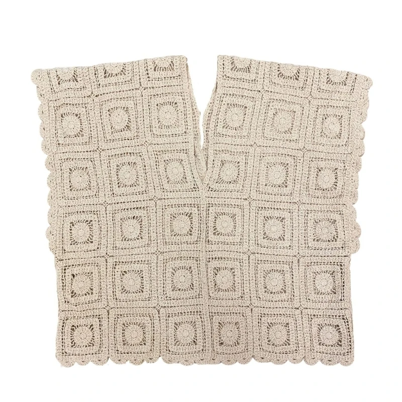 

Crochet Geometric Summer Vest for Women Hollow Out Knit Sleeveless Crop Top