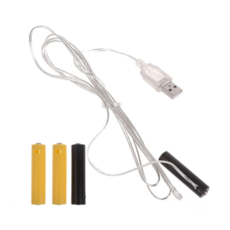

AAA Battery Eliminators USB Power Supply Adapter Cable 4.5V 3V AAA Battery Repalce for Electric Clock/LED Lamps U4LD