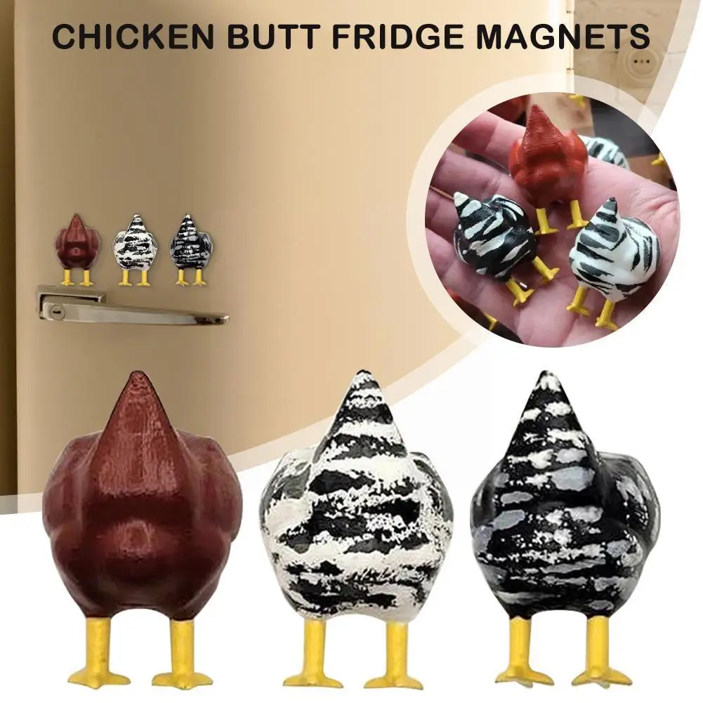 

2022 New Resin Chicken Butt With Magnet Home Resin Refrigerator Home 3 Colors Magnet Crafts Decor Decoration U0b4