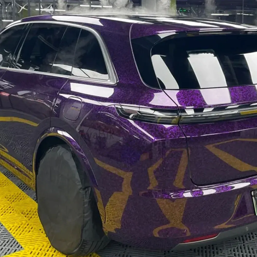 1x3 м PET-матовый фиолетовый атласный кованый винил из углеродного волокна