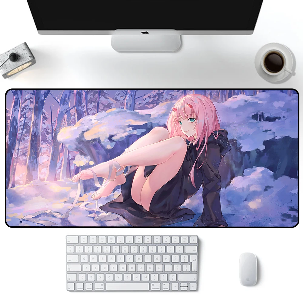 

Zero Two Darling In The Franxx Mouse Pad Large Gaming Mousepad PC Gamer Computer Mouse Mat Keyboard Mat Desk Pad Laptop Mausepad