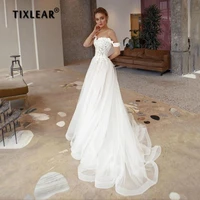 i od elegant sweetheart lace bridal dresses chic a line off the shoulder sweetheart flowers tulle bridal gowns sweep train 2022