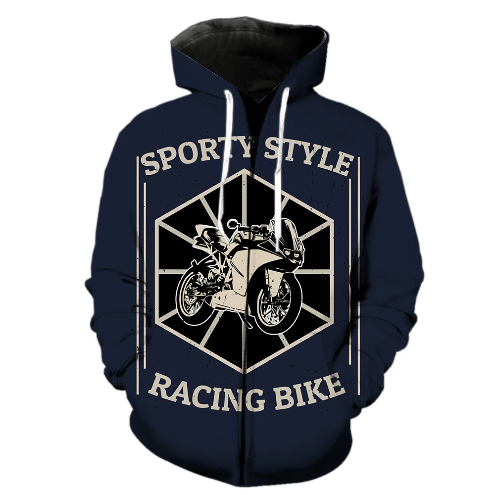 

Cartoon Punk Style Motorcycle Men's Zipper Hoodie Harajuku 2022 Hot Sale Sweatshirts Streetwear Unisex 3D Printed Long Sleeve