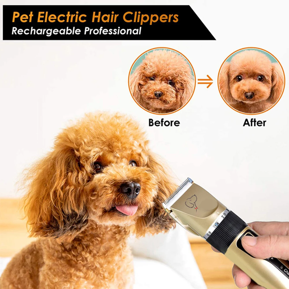 

Dog Hair Clipper Pet Hair Trimmer Set Puppy Grooming Electric Shaver Ceramic Blade Cat Accessories Cordless Charging Professiona