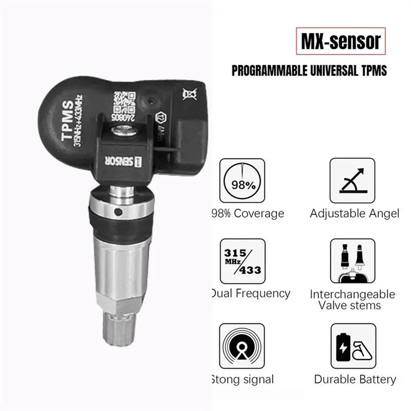 Фото A03Z-40 шт. программируемый датчик давления в шинах TPMS для инструментов Autel TS408 TS508 ITS600 315 МГц+433 МГц 2 в 1 MX сенсор-монитор №2