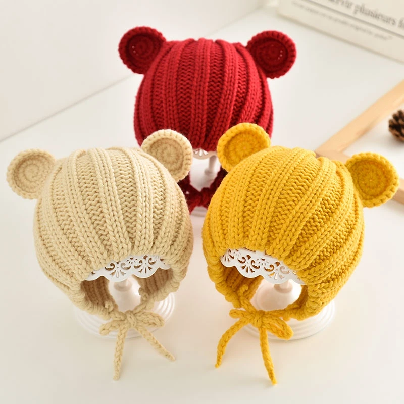 

Мультяшная Милая супер милая детская шапка осень и зима для мальчиков Детская шерстяная шапка для защиты ушей в зимнем стиле