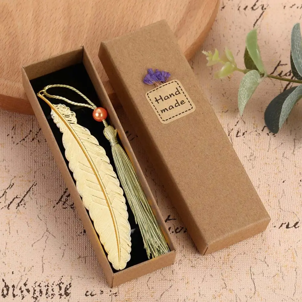 

Supplies Office Accessories Book Clip Stationery Feather Metal Bookmark Teachers' Day Leaves Tassel Bookmark Appreciation Gifts