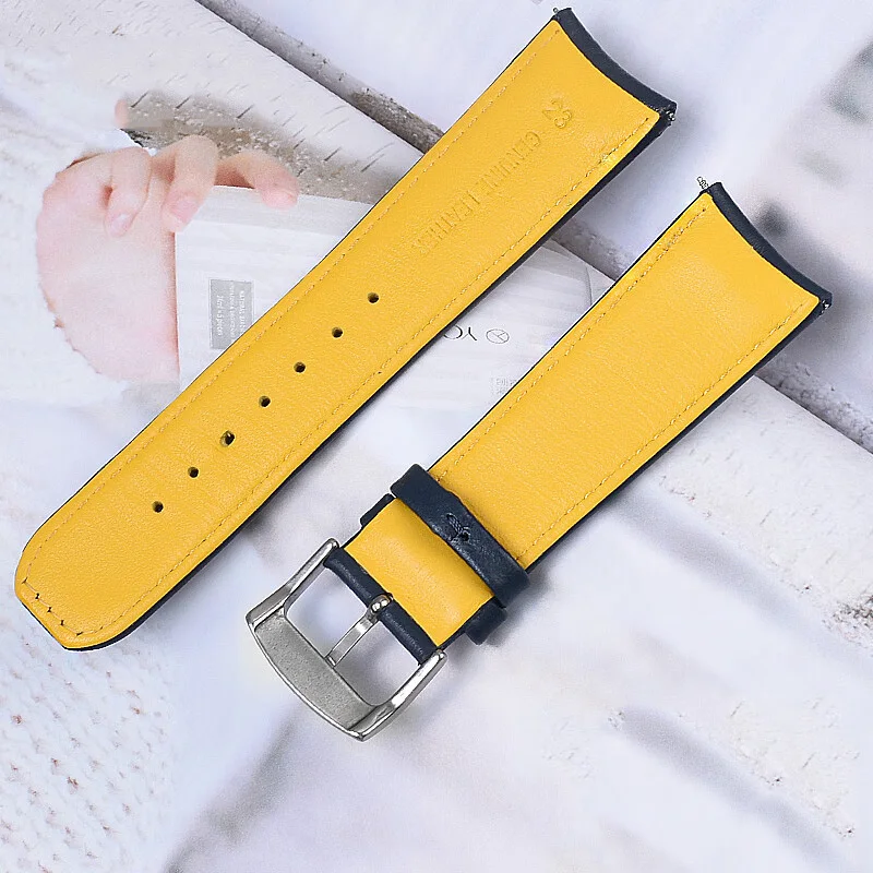 Ремешок из воловьей кожи с изогнутым концом для наручных часов CITIZEN Blue Angel ремешок