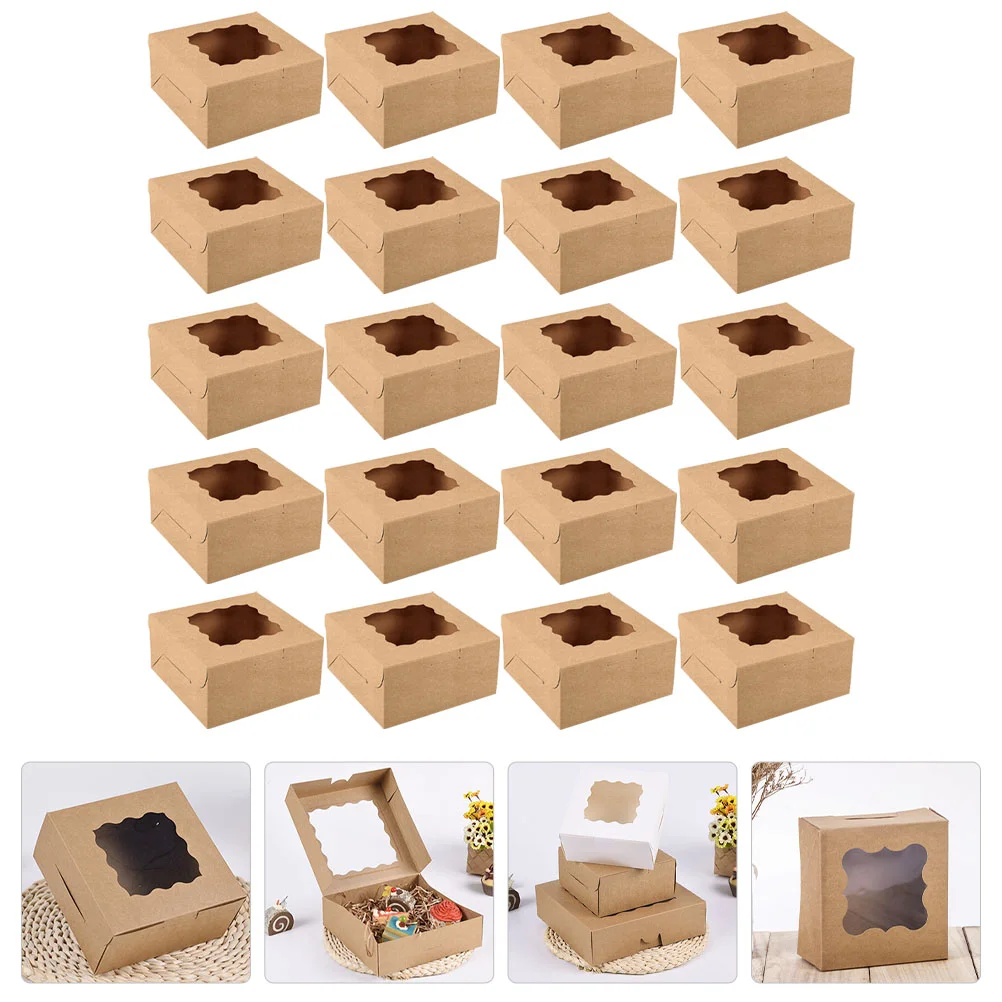 

Boxes Box Cake Cupcake Paper Bakery Cookie Packaging Window Container Treat Dessert Chocolate Packing With Macaron Gift Candy