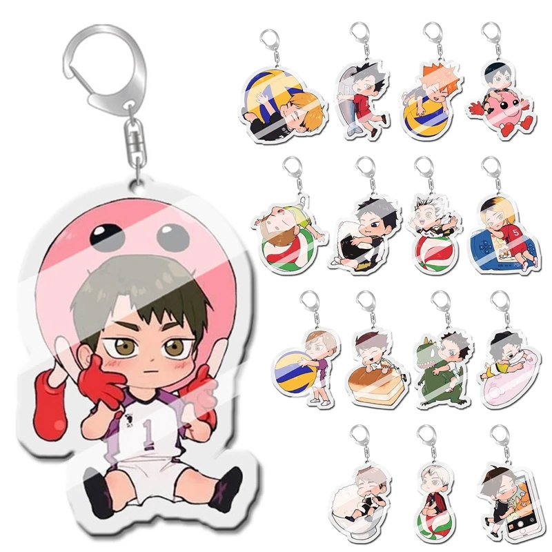 2022 Cute Volleyball Boy Key Chain Anime Haikyuu!! Keyring Cartoon Keychain Sleutelhanger Accessories Animation Peripherals