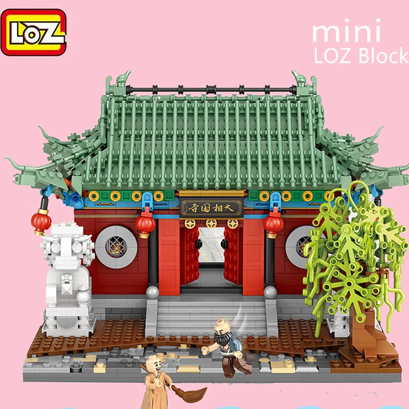 2220pcs LOZ mini Blocks Kids Building Education Toys DIY Christmas Bricks Puzzle Ancient Chinese Xiangguo Temple Home Decor 1055