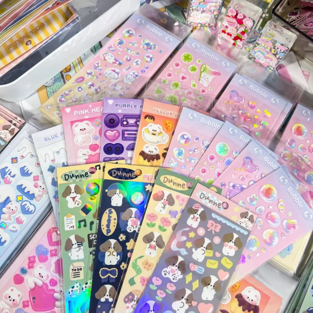 

Jellypal BOBO 4PCS Scrapbooking Stickers Journal Decor Lable Cute Kawaii Idol Stationery Postcards Korean Agenda Sticker Suppli