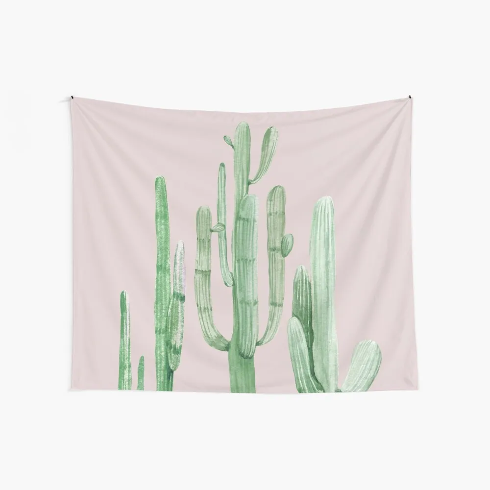 Красивые кактусы розовые и зеленые пустынные стены Искусство спальня дизайн