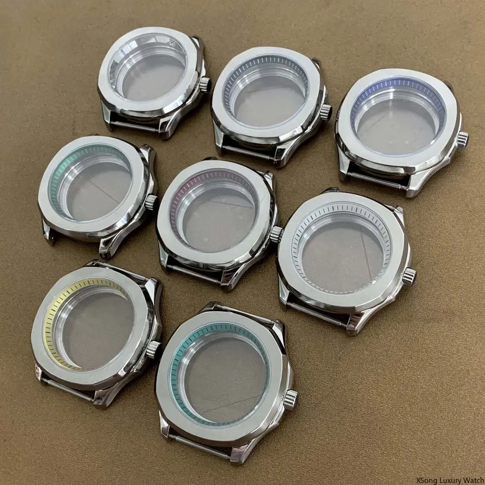 Modification 40mm Watch Case 316L fine Stainless Steel Inner Shadow Ring Sapphire Glass Fit Japanese NH35 NH36 Movement