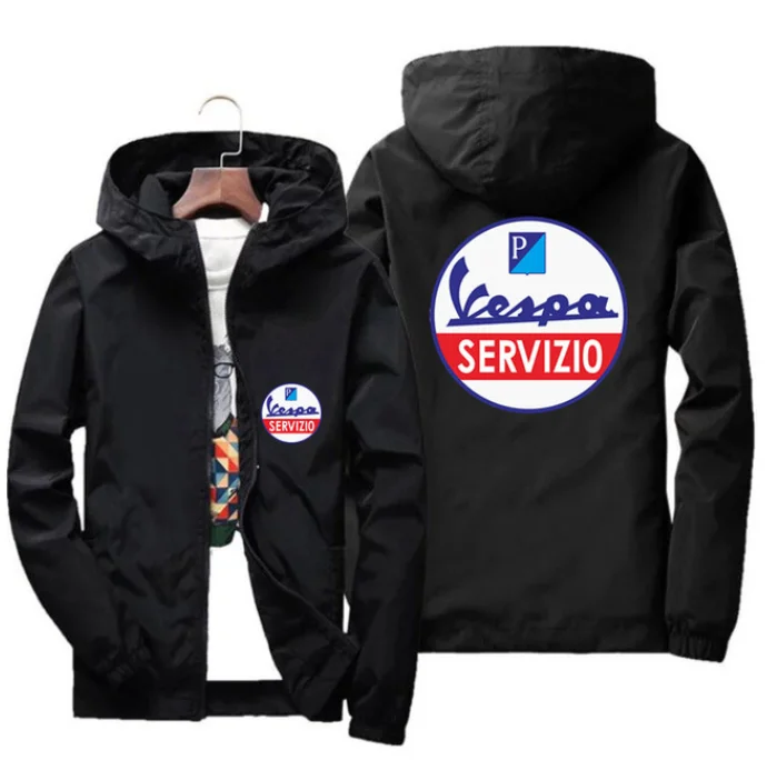 

Casual Hooded Men Women VESPA Motorcycle Motorbike Thin Reflective Sunscreen Windbreaker Skin Coat Jacket Pilot Plus Size 7XL