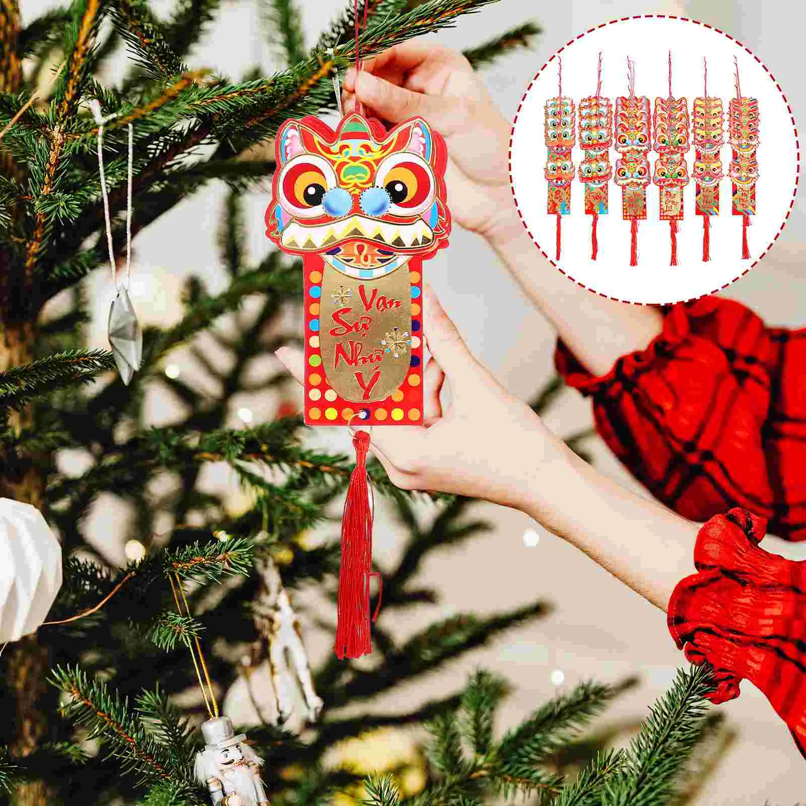 

30 Pcs Paper Red Packet Vietnamese Lion Envelope Money Pocket Luck Bag Festival Pattern Packets Envelopes