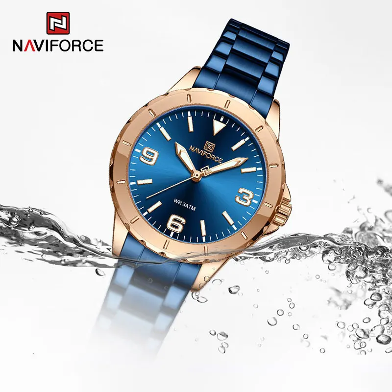 Luxury Watch Women NAVIFORCE Stainless Steel Bracelet Ladies Watches Top Brand Casual Fashion Quartz Women Wristwatches Relogio