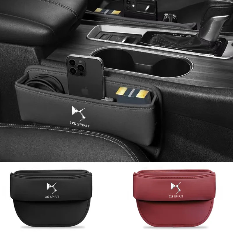 

Auto Seat Gap Storage Box Leather Car Seat Organizer Holder For Citroen DS SPIRIT DS3 DS4 DS4S DS5 DS 5LS DS6 DS7 WILD RUBIS