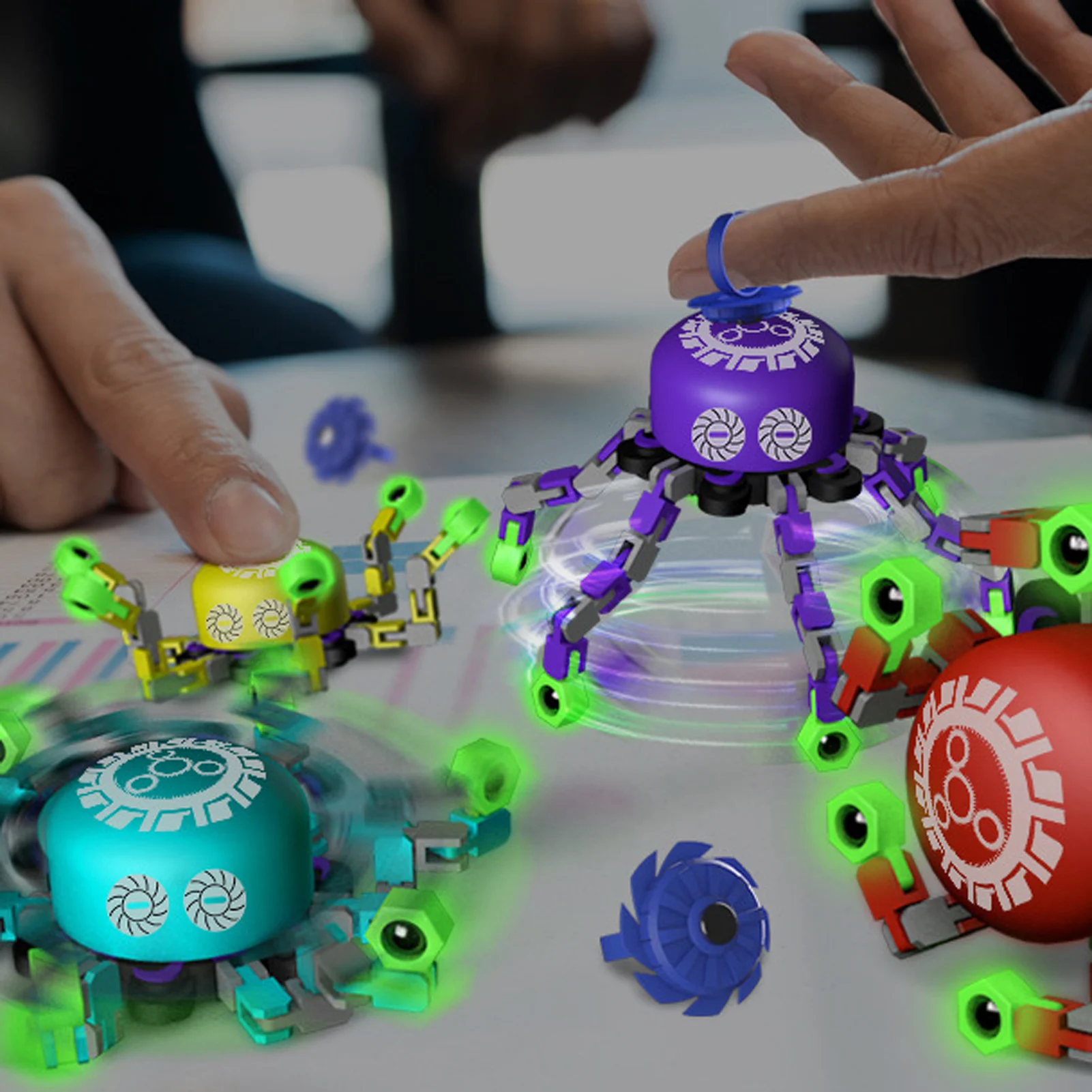 

DIY Chain Spinner Fidgets Spinner Toys for Kids Adults Stress Relief Hand Spinner Mini Finger Gyro Cube Magic Rainbow Ball Gifts